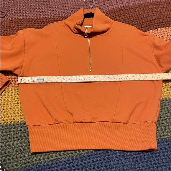 Orange A New Day Quarter Zip Sweatshirt Size L - Picture 5 of 7